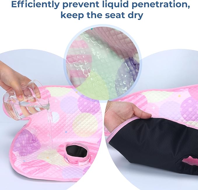COOLBEBE Car Seat Protector for Potty Training, Dry Waterproof Car Seat Liner Toilet Training for Baby Infant Toddler, Piddle Pads Cover Car Seat Pad for Strollers & Carseat (Pink)
