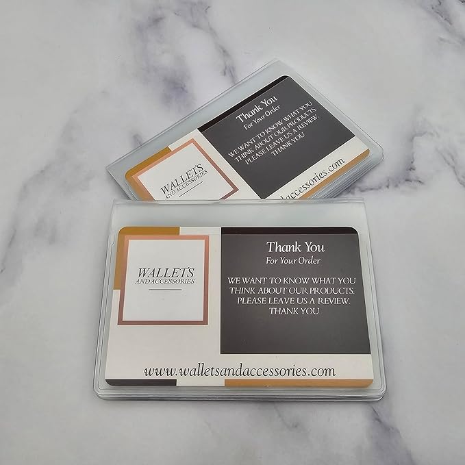 Pack of 2 Wallet Inserts Clear Plastic Vinyl Picture and Card Holder Trifold 6 Page