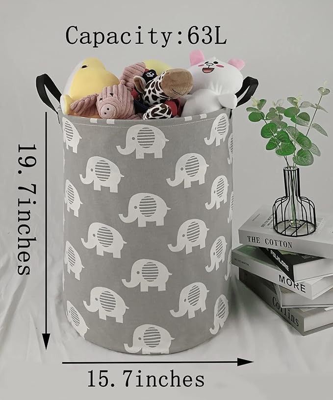 MAIZMZ Kids Hamper Storage Bins Organizer Toy Box Laundry Basket Large Canvas Collapsible Chest for Home/Dorm/Kitchen/Pet/Office/Closet/Shelf/Gift Baskets