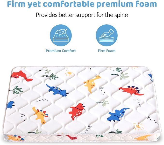 Pack and Play Mattress 38" x 26" x 1.5", Firm Support and Comfort Foam, Soft Playard Mattress for Babies and Toddlers, Baby Essentials Items