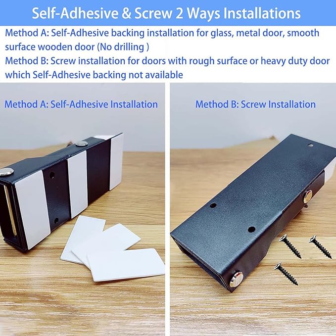 Self Adhesive Door Stoppers for Bottom of Door, No Drilling Door Stop Hold Door Open, Doorstop Holder with Rubber Tip, One Touch Kickdown Door Stop, Doorstopper Door Wedge, 2 Pack