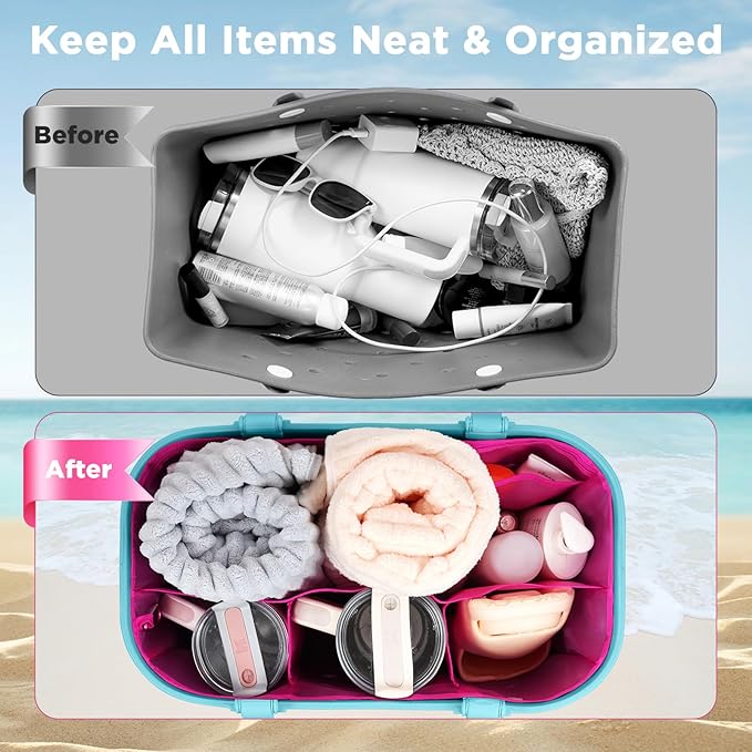 OUTXE Beach Bag Organizer Inserts Compatible with Large Simple Modern Bag Accessories, Lightweight Mesh Insert Divider Pouch for L Simple Modern Bag, Fits Travel, Pool, Boat, Sports