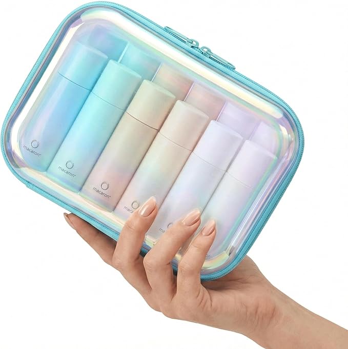 Clear Hard Shell Zipper Case,Toiletries Bag,Makeup Bag,2pcs Large Capacity Water-resistant Toiletry Bag,Portable Travel Organizer and Storage,Bathroom Clear Cosmetic Case for Women