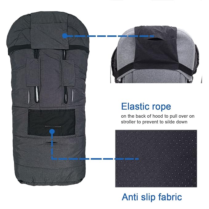 Yobee Winter Outdoor Tour Waterproof Stroller Bunting Bag, Warm and Comforatble Stroller Footmuff, Toddler Universal Stroller Sleeping Bag, Multi-Use,6 to 36 Months