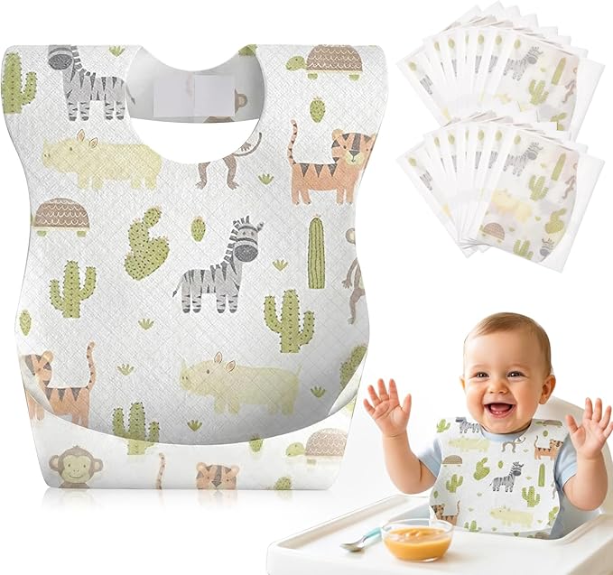 Lictin Disposable Baby Bibs, Individually Packaged, Hygienic and Convenient for Toddler, Baby Travel Essentials, 20/50pcs