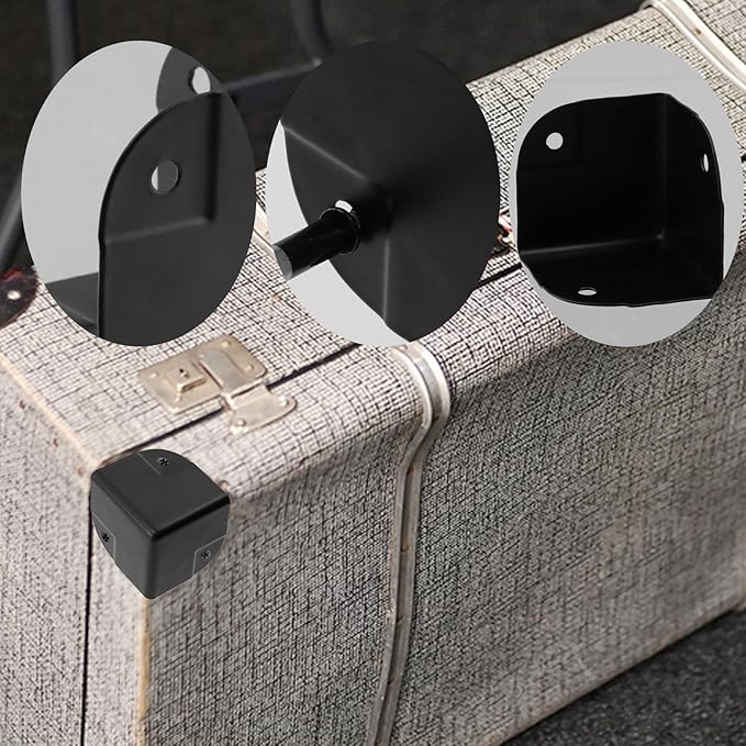 Antrader 16Pcs Black Metal Corner Protector,1.57" Box Edge Guard Protector,Metal Cabinets Speaker Corners Protector(40×40×40mm)
