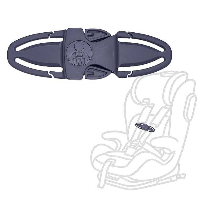 Anti Escape Car Seat Buckle Guard & Chest Harness Clip Lock - Child Safety Buckle Lock for Kids, Toddler, Stroller and Car Seat Belt (Style B, Gray 1 Pack)