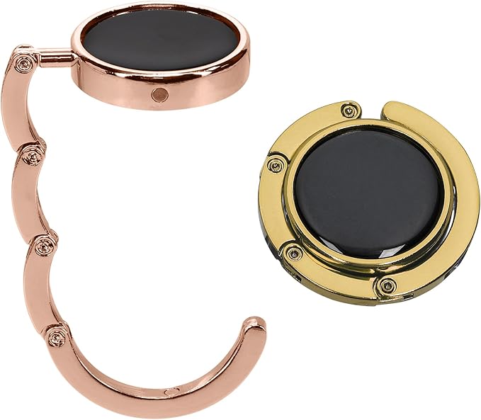 kwmobile Purse Hanger for Table (Set of 2) - Purse Hook for Table - Folding Handbag Hanger - Portable Bag Holder