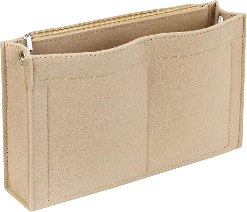 Joqixon Mini Felt Purse Organizer Insert Small Tote Bag organizer with Zipper