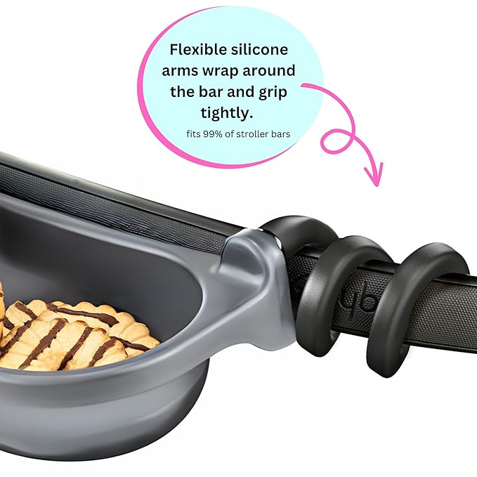 Swanoo Universal Stroller Snack Tray | Compatible With Nuna Mockingbird Bugaboo Uppababy | Stroller Bumper Bar Tray Attachment with Cup Holder | Baby Toddler Disneyland Essentials Stroller Accessories
