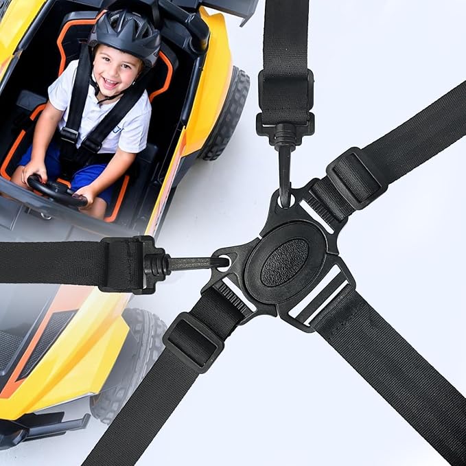 Portable Adjustable Seat Belt for Kids Ride on Power Wheels Toy Car,Baby Stroller Straps Harness Compatible with Wooden High Chair& Toddler Golf Cart (5P)