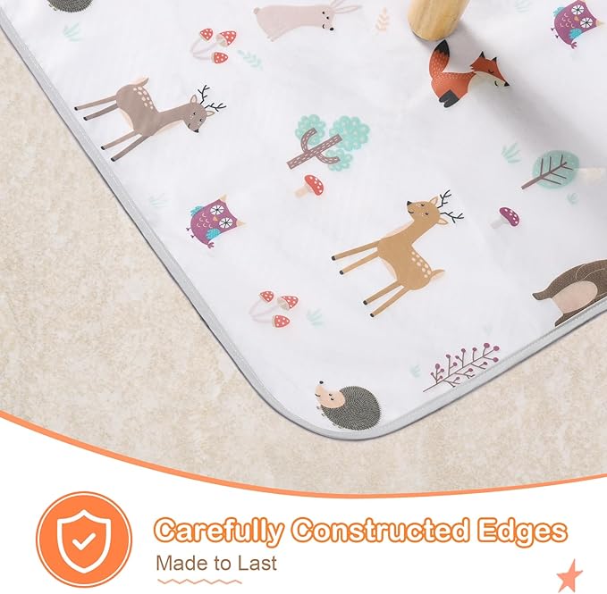 CLYMENE Splat Mat for Under High Chair | 51x51 Inch Anti-Slip Baby Splash Mat | Waterproof & Washable Spill Mat for Highchair Floor and Infant Play (Woodland Tale)