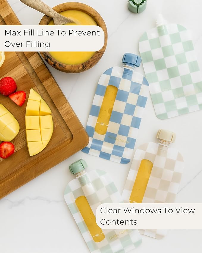 Hippypotamus Reusable Baby Food Pouches for Toddlers - BPA Free Food Grade - Dishwasher & Freezer Safe - Baby Food Containers - Refillable Squeeze Pouch For Applesauce & Yogurt - 12 Pack (Llamas)
