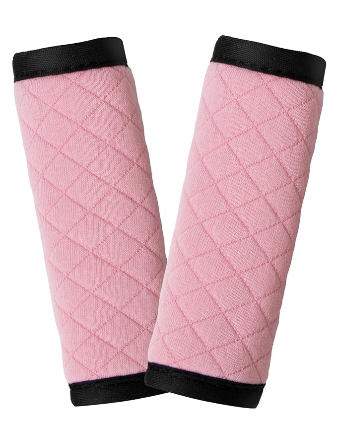 Car Seat Belt Pads 2 Pack for Baby Kids, Soft Reversible Car Seat Shoulder Strap Cover Pads, Seat Neck Strap Covers for Stroller, Carrier, Pushchair - Pink
