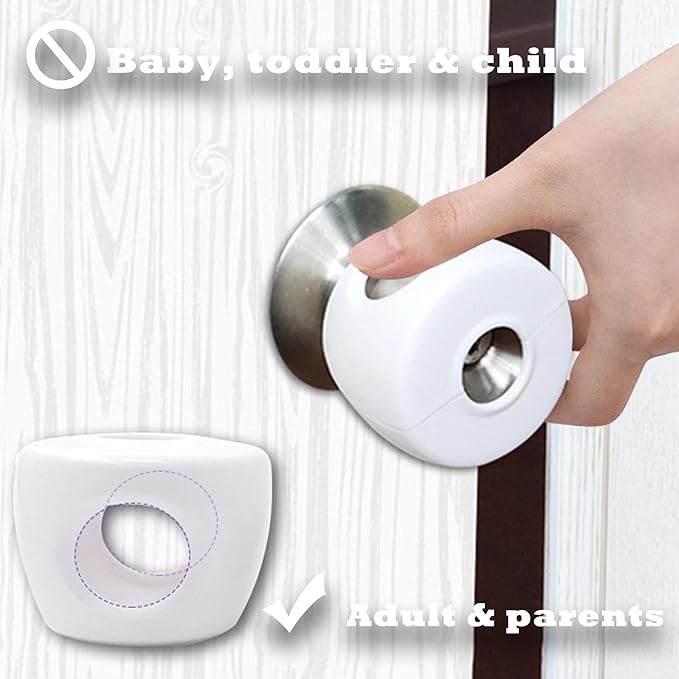 AILUOQI 4 Pack Childproof Door Knob Covers Babyproof Child Door Locks Door Handle Baby Proofing Door Safety for Kids