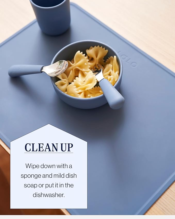 Lalo Silicone Placemat for Toddlers & Babies - Non-Slip Kids Placemat for Restaurants & Dining Tables - Non-Toxic & BPA Free Safe - for Ages of 4 Months and Up - Lavender
