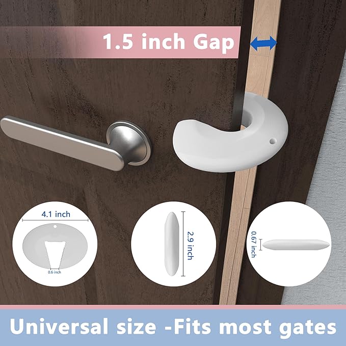 Neobay Door Pinch Guard and Door Slam Stopper, Durable Silicone Door Finger Pinch Guard, Prevents Slamming on Even Heavy Doors, Non-Toxic & Pet Friendly, White, 6 Packs