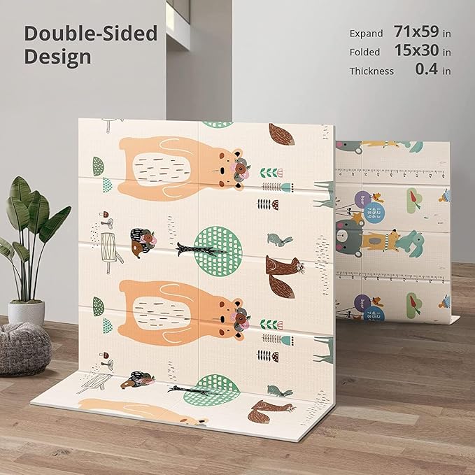 UANLAUO Baby Play Mat for Floor, Kids Play Mats 71x59 Playpen Mats Extra Large Waterproof Activity Playmats for Babies and Toddlers Infants Tummy Time, Foam Baby Crawling Mat with Travel Bag