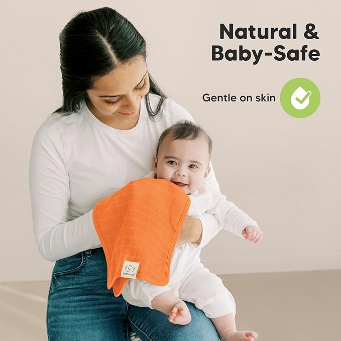 KeaBabies Cotton Muslin Burp Cloths Baby Boy, Girl - 5-Pack Soft & Absorbent Burping Cloth for Babies, Large Baby Towels & Washcloths for Newborn, Spit Up Rags, No Shrink, 20x10" (Phase)