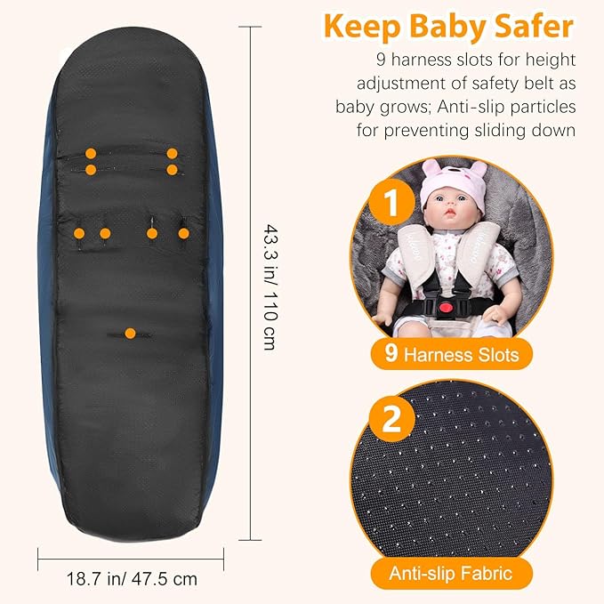 Zooawa Stroller Bunting Bag Universal, Waterproof Baby Stroller Footmuff, Stroller Sleeping Bag for Cold Weather, Extra Thick, Fits 6-36 Months Baby, Dark Blue