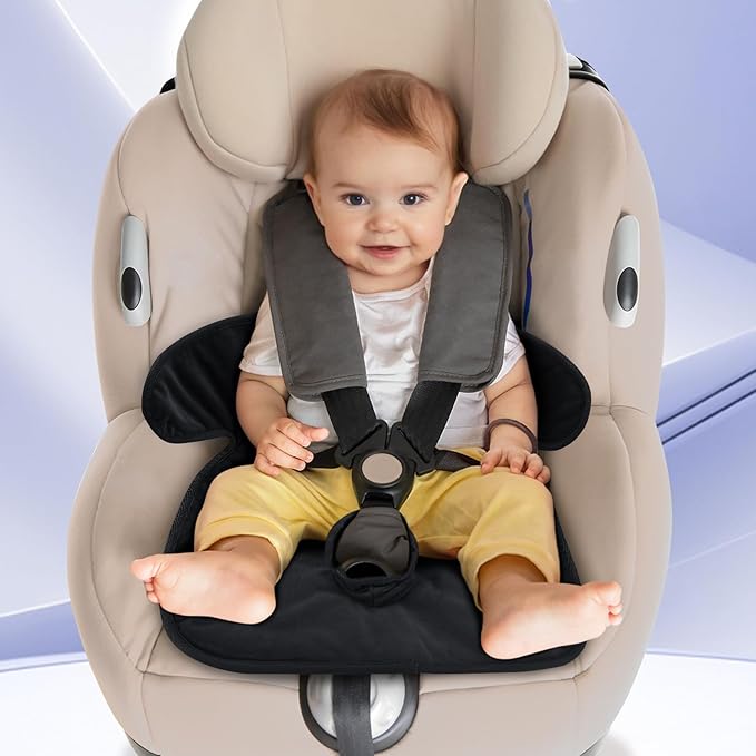INFANZIA Dry Seat, Car Seat Protector Waterproof Carseat Liner Potty Training Toddlers, Baby and Infants, Piddle Pad for Carseats Strollers (Black, 2 Packs