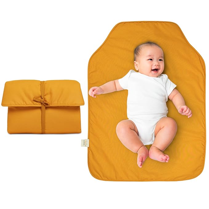 Natemia Portable Diaper Changing Pad - Rollable Portable Changing Pad for Diaper Bag & Travel - Soft Organic Cotton Percale Exterior - Baby Changing Mat, Foldable, Machine Washable - Baby Essentials