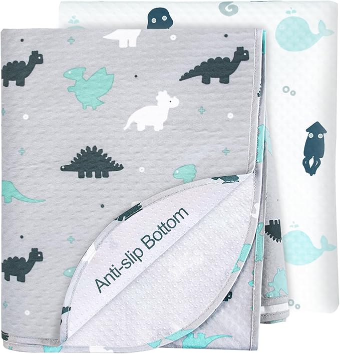 Splat Mat 2 Pack for Under High Chair & Arts & Eating Mess, Waterproof Baby Playtime Anti-Slip High Chair Mat for Floor or Table, Reusable & Portable Splash Mat for Under High Chair, 46" x 42"