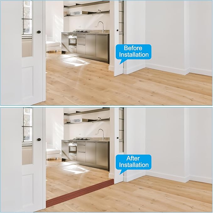 PATIKIL Self Adhesive Floor Transition Strip 20 ft x 1.6" Vinyl Flat Divider Flooring for Joining Floor Gaps Carpet Transition Floor Tiles, Walnut