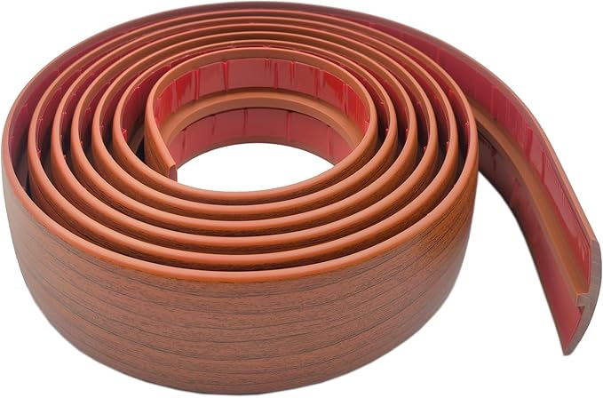 DAILISEN 9.84ft T Molding Flexible Self Adhesive T Shape Floor Transition Strip Bendable T Rubber Trim T Transition Strip for Tile to Laminate Flooring