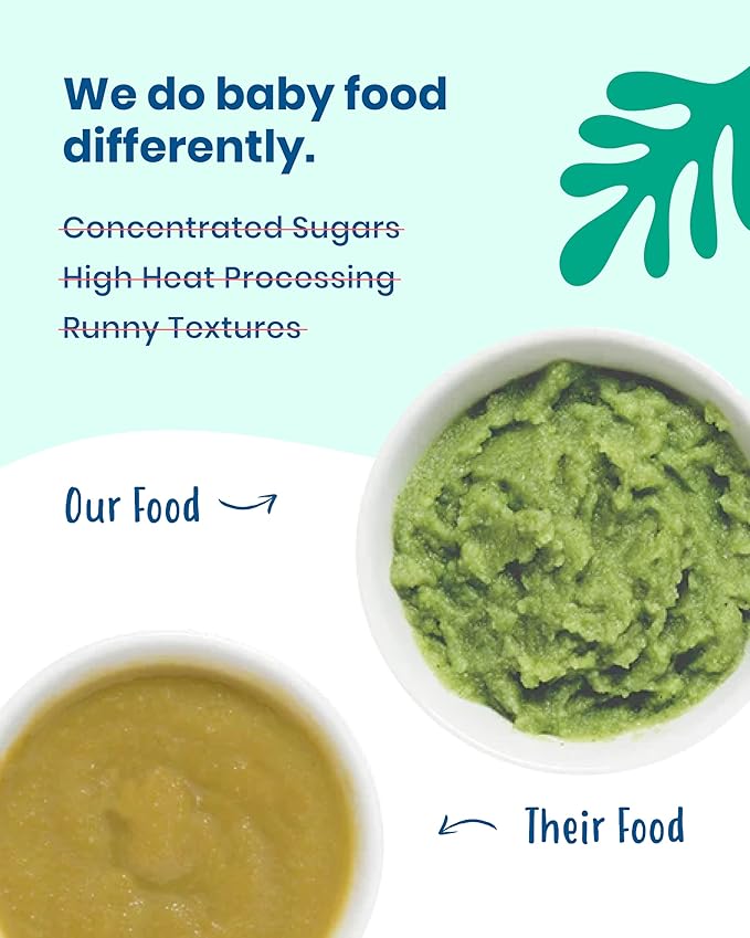 Amara Organic Baby Food - Stage 2 - Peas, Corn & Carrots - Baby Cereal to Mix With Breastmilk, Water or Baby Formula - Shelf Stable Baby Food Pouches Made from 100% Organic Veggies - 10 Pouches, 3.5oz Per Serving