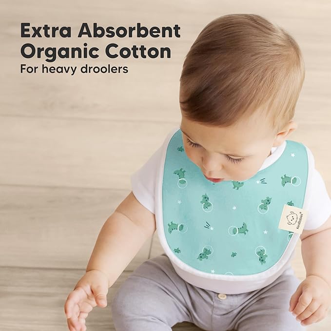 8-Pack Organic Baby Bibs for Boys, Girls - Soft Cotton Drooling and Teething Bibs for Baby Girl & Boy, Extra Absorbent, Easy to Clean & Put On for Toddler, Newborn, Infant 0-24 Months (Cosmo)