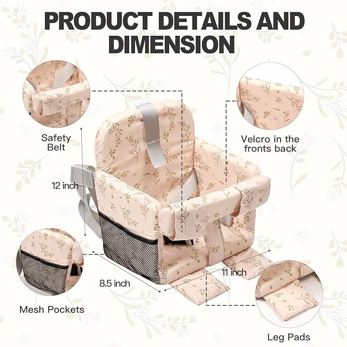 Shopping Cart Cover for Baby, High Chair Cover, Grocery Cart Cover, Cart Seat Cover for Baby, Shopping Cart Seat (Flower)
