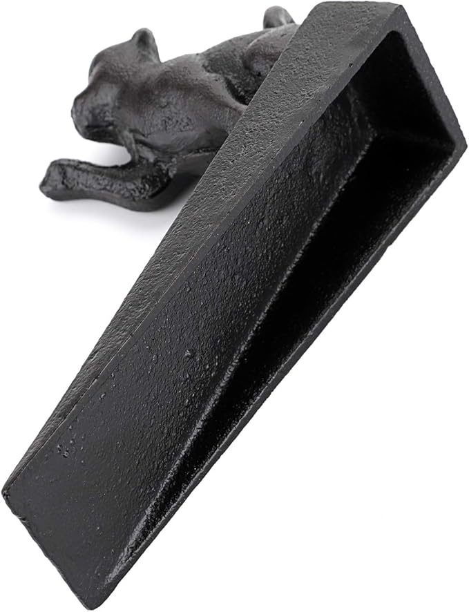 Sumnacon 2 Pcs Cast Iron Cute Cat Door Stops - Heavy Duty Rustic Door Stoppers Avoid Drilling Holes, Vintage Metal Door Wedges on All Floor Surfaces for Home Office Commercial Industrial