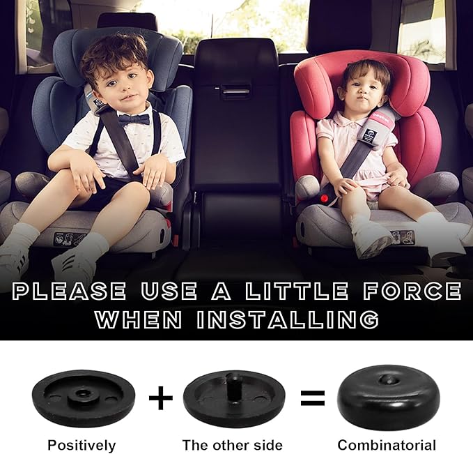 10 Sets Seat Belt Button Stop, Snap-On Plastic Seatbelt Stopper Clip Prevent Seat Belt Buckle from Sliding Down, No Welding Seat Belt Stop Kit, Universal Car Accessories (Red)