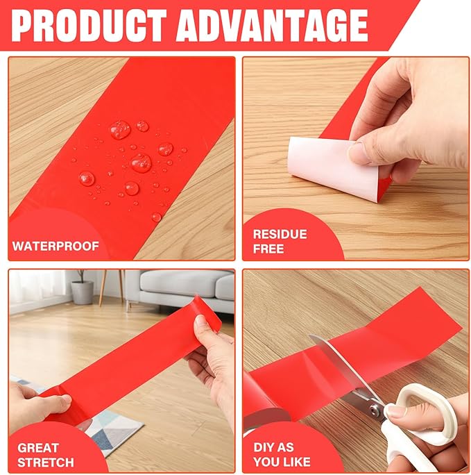 Frienda Floor Vinyl Tape 1/2inch Floor Marking Court Tape Outdoor Playing Field Marking Equipment for Social Distancing Gyms, Athletics, Equipment