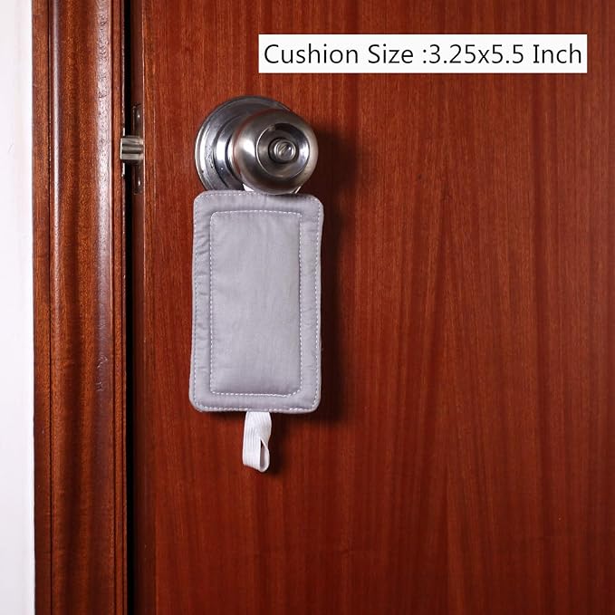 Door Silencer Jammer Closer Cushion Latch Cover 3 Pack for Noise Reducing Quiet Doors Baby Toddler Safety 3.25 x 5.5 Inch (New Grey)