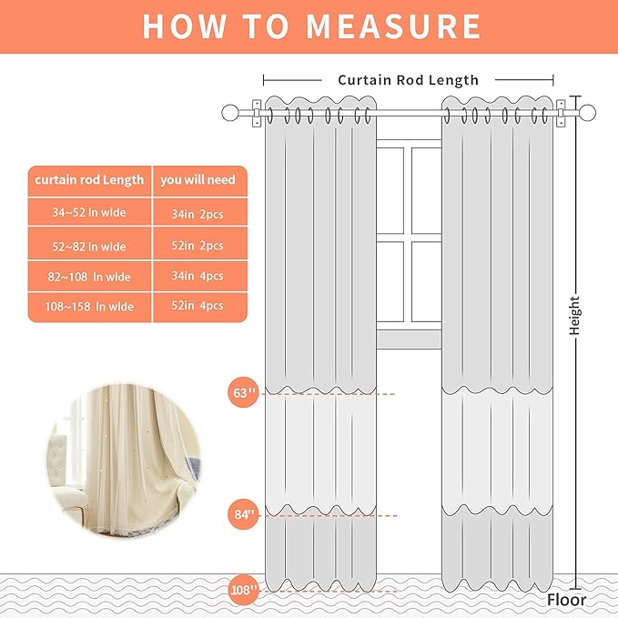 XiDi Curtains for Bedroom Decor Beige52/72/1