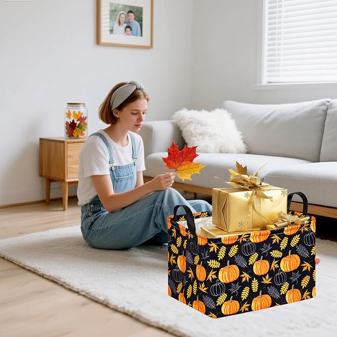 DUYIY Rectangle Gift Storage Basket Home Shelf Storage Basket Organizer Box Clothes Laundry Hamper Nursery Basket Laundry Basket with Handles