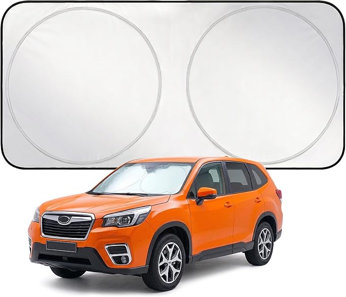 EzyShade Windshield Sun Shade with Shield-X Reflective Technology. See Vehicle Size-Chart. Foldable 1-Piece Car Sunshade Front Windshield Window Car SUV Truck. Sun Visor Heat Shield. Medium (M) Size