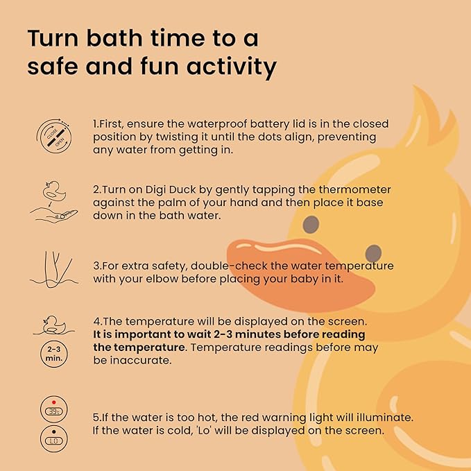 TensCare Cute Digi Duckling Digital Water Thermometer/Bath Toy - a Fun Companion for Your Baby and a Great Way to Test Water Temperature
