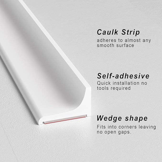 Silicone Shower Threshold Water Dam, Kitchen Sink Splash Guard, Shower Barrier Water Dam(98inch)