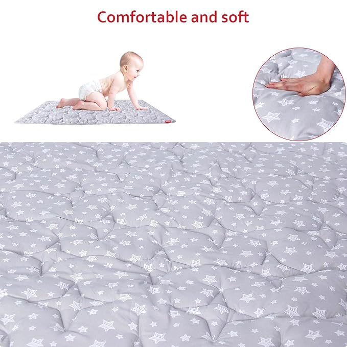 Baby Play Mat, Extra Large Thick Playpen mat, Non Slip Padded Kids Play Mat for Playing 79"x71" One-Piece Baby Floor Mat for Babies, Toddlers