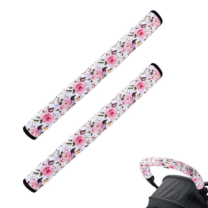 Stroller Handle Cover,Stroller Handlebar Cover,2 Pack Pushchair Armrest Sleeve Handle Protector Covers,Universal Protective Case for Pram Strollers Grip Bar,Stroller Accessories Essentials