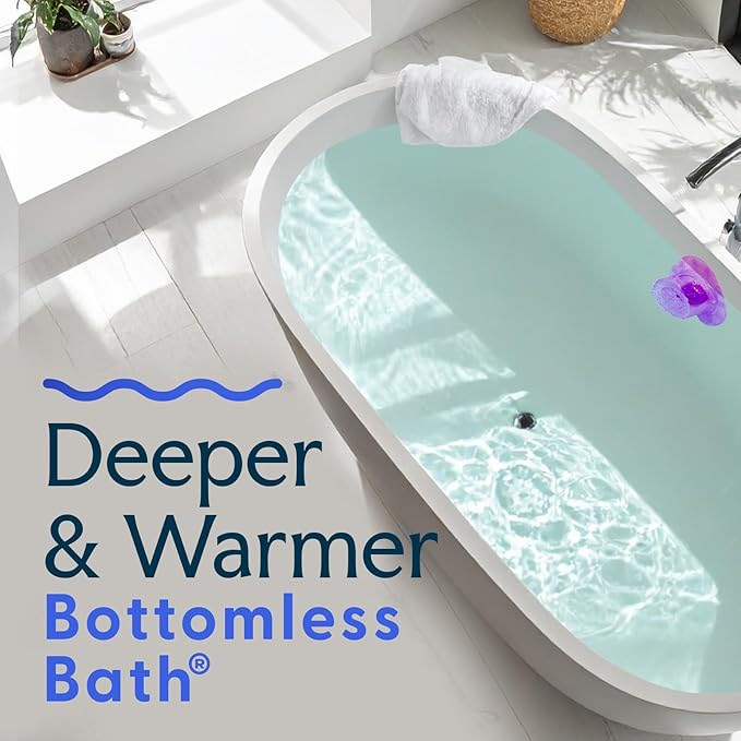 SlipX Solutions Bottomless Bath, Essential Overflow Drain Cover for Bathtub, Best Bath Accessories for Women, Adds Inches of Water to Your Tub for Deeper Soak, 4" Diameter, Pink