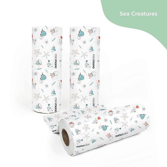 Baby Splat Mat for Under High Chair - 30 Pcs Disposable and Waterproof Splash Mats - 40"x47" Multipurpose Activity Mat for Picnic, Arts and Crafts - Baby Led Weaning Supplies (Sea Animals)
