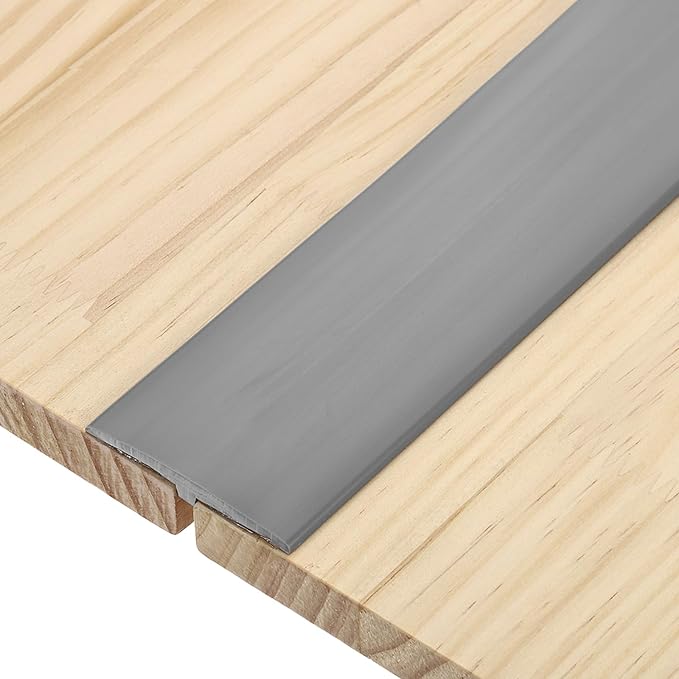 uxcell T-Molding Transition Strips, 6.56 ft x 1.97" (L x W) PVC Floor Flat Divider Strip Self Adhesive Vinyl Flooring Edging Trim for Joining Floor Gaps Doorways, Gray