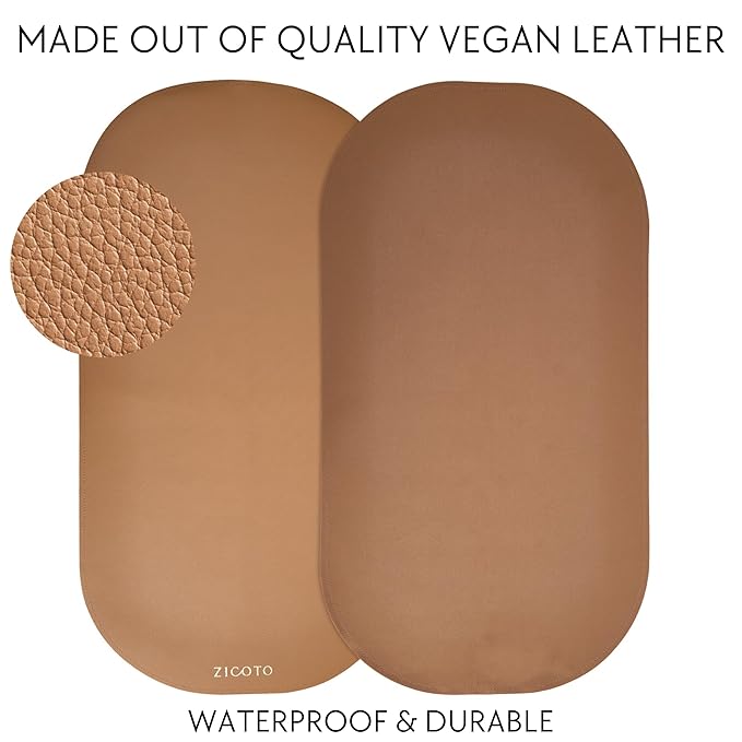 Beautiful Baby Diaper Changing Mat Made of Vegan Leather - Soft and Easy to Wipe Changing Pad for Travel or at Home Use - Lightweight and Foldable Mat that Perfectly Fits Into Any Diaper Bag