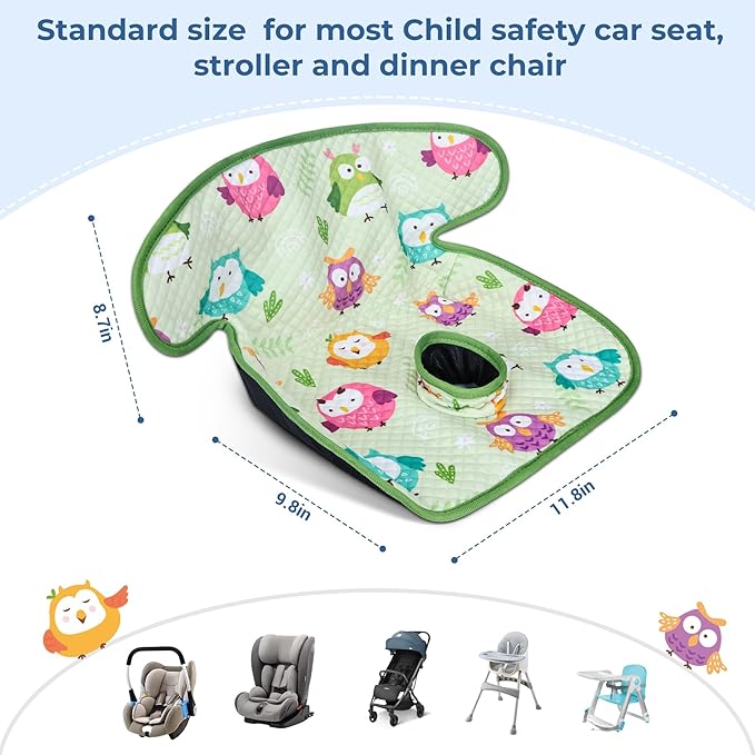 COOLBEBE Infant Car Seat Protector for Potty Training, 2 Pack Dry Waterproof Car Seat Liner Toilet Training for Baby Infant Toddler, Piddle Pads Cover Pad for Strollers & Carseat (Green)