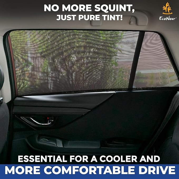 EcoNour Car Window Screen for Toyota RAV4 (2019-2025) 2 Pack | Breathable Mesh Camping Window Covers | 100% Protection from Bugs, Mosquito & UV | Baby Safe Privacy Blackout Net | Car Accessories
