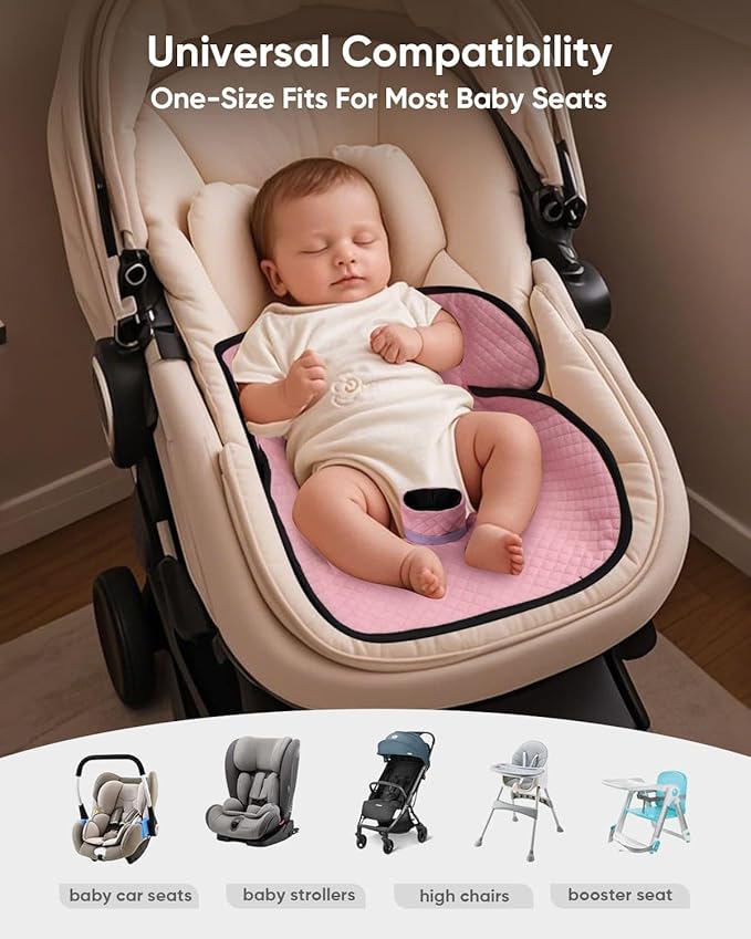 TinlyFinly 2 Pack Baby Potty Training Car Seat Protector, Waterproof Car Seat Liner for Potty Training Toilet, Baby Infant Toddler Piddle Pad Fits for Carseat, Stroller, Highchair - 2 Pack, Pink